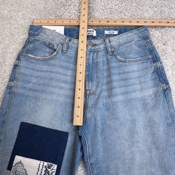 Kensie True Vintage The Slim Patchwork High Rise Jeans 8/29 New - Picture 8 of 9